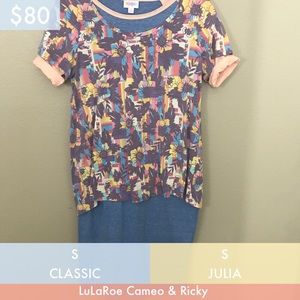 S Classic Tee and S Julia dress from LuLaRoe!